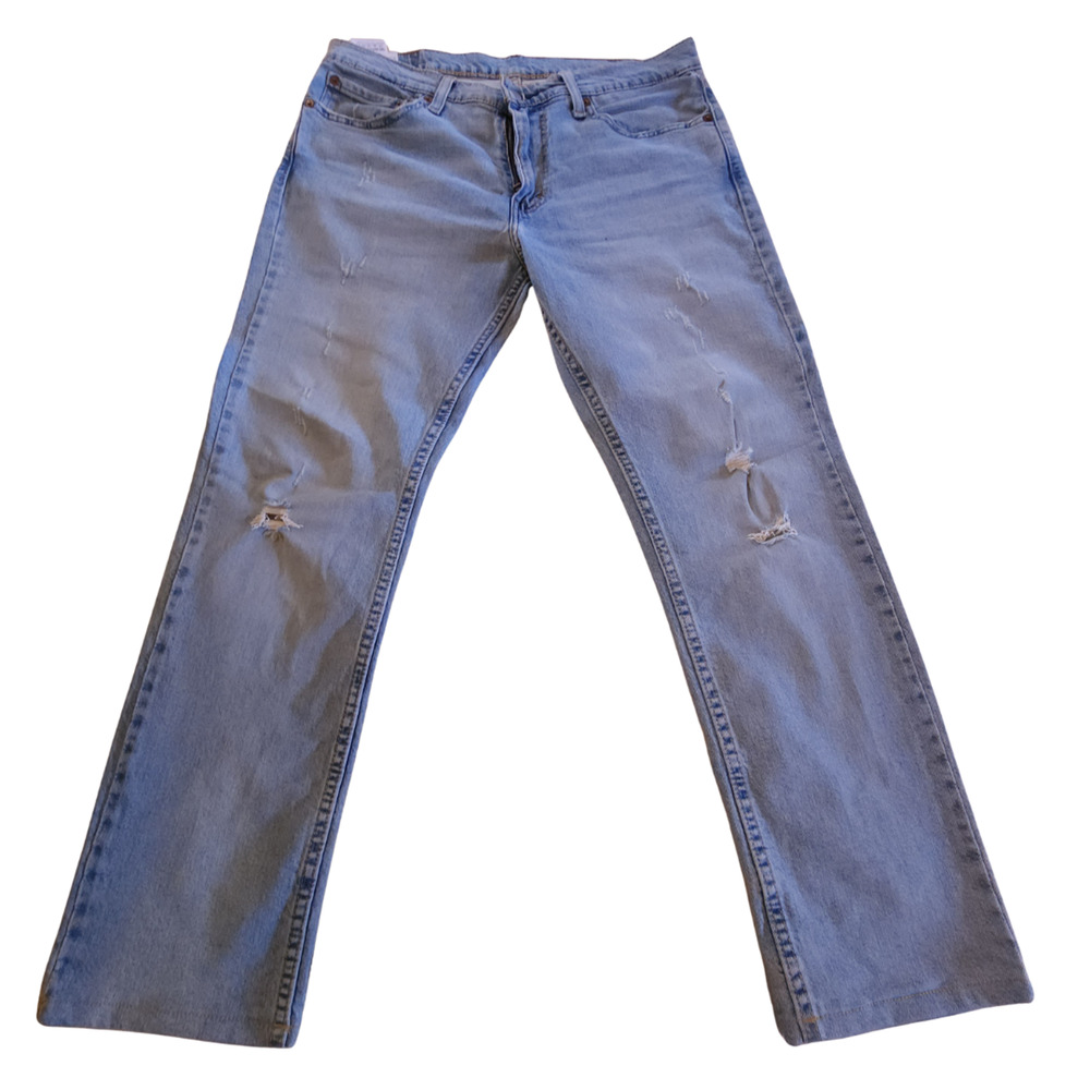 Levi Mens 511 Stonewash Distressed Ripped Stretch Slim Fit Denim Jeans 33 X 30